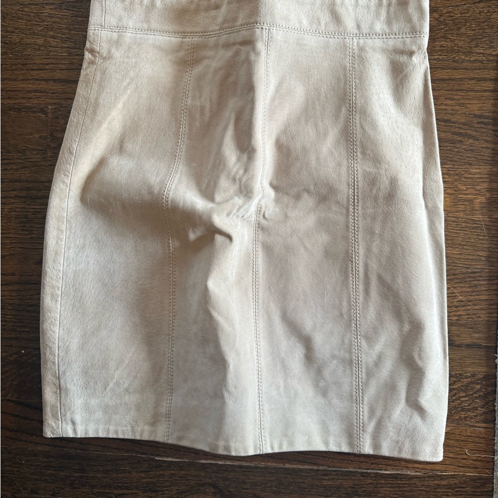 Beige Leather Skirt